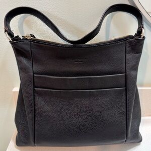Kate Spade Serena Black Pebbled Leather Shoulder Bag Soft Leather Medium